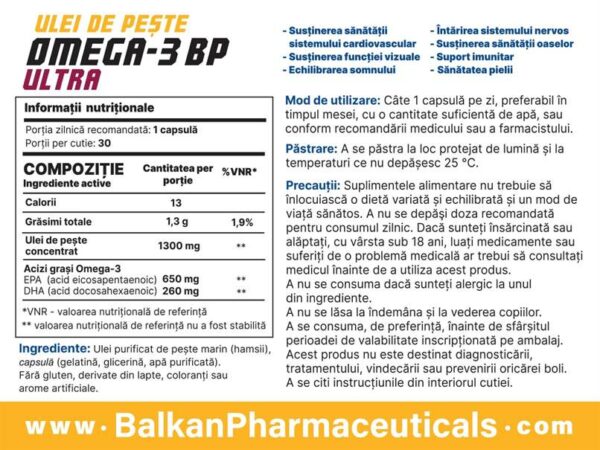 Omega 3 Ultra (Balkan Pharma) (1300mg x 30 Capsule) - immagine 5