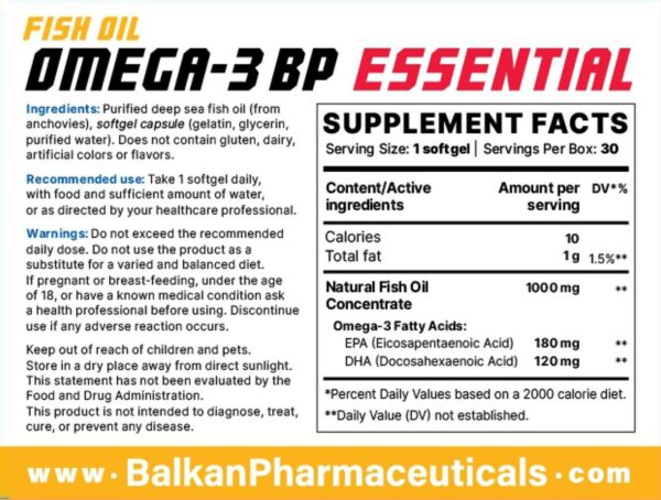 Omega 3 Essential (Balkan Pharma) (1000mg x 30 Capsule) - immagine 5